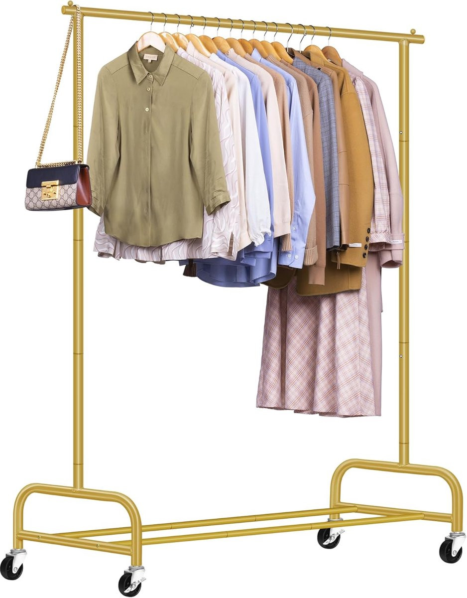 Robuust en breed kledingrek op wielen voor zware kleding
