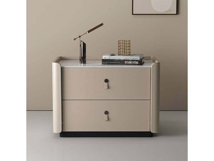 Table De chevet en cuir De luxe moderne Simple tiroir esthétique Table De chevet rangement nordique Mesitas De Noche meubles De chambre