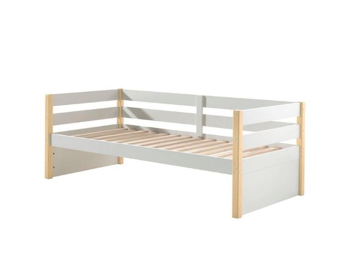 58 aufm Kessel Kinderbett Kojenbett Karissa 211x98x77 Kinderbett Massivholz+MDF Weiß/natur (inkl. Versand, Lieferung bis Verwendungsstelle), Liegefläche 90x200, inkl. Lattenrost, Gästebett, Seniorenbett
