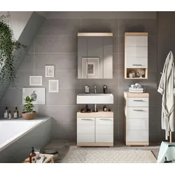 Badezimmer Lambada 4-tlg. ca. 97 cm Eiche/Weiß