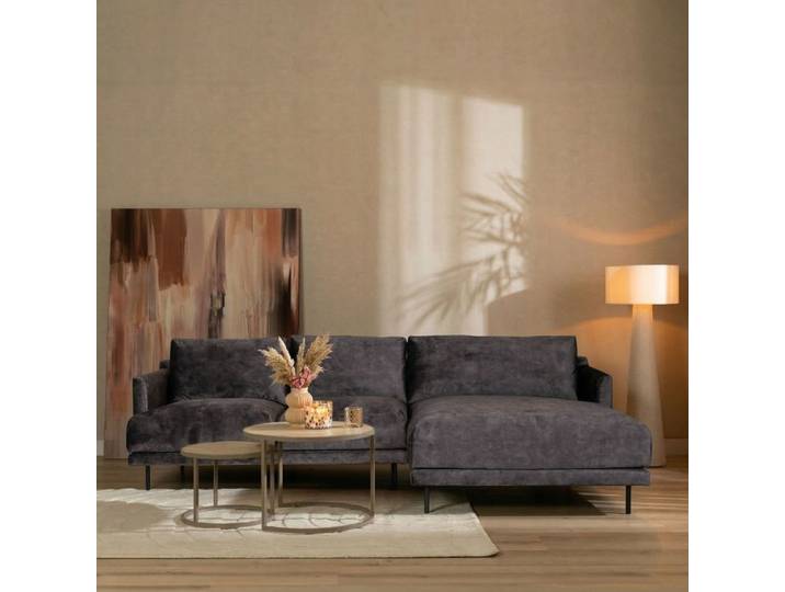 Bronx71 Ecksofa Denver Samt anthrazit rechts