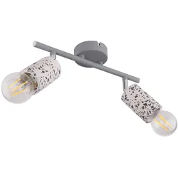 Deckenlampe App Steuerung 2 Flammige Deckenleuchte Deckenstrahler Spot, mit beweglichen Spots in Terrazzo Stein Optik, RGB LED 8,5W 806Lm, L 30 cm
