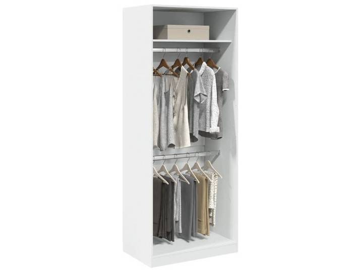 NEW 2026  Garde-robe/ARMORIE HAUTE Pour chambre blanc 80x50x200 cm bois d'ingénierie L4935
