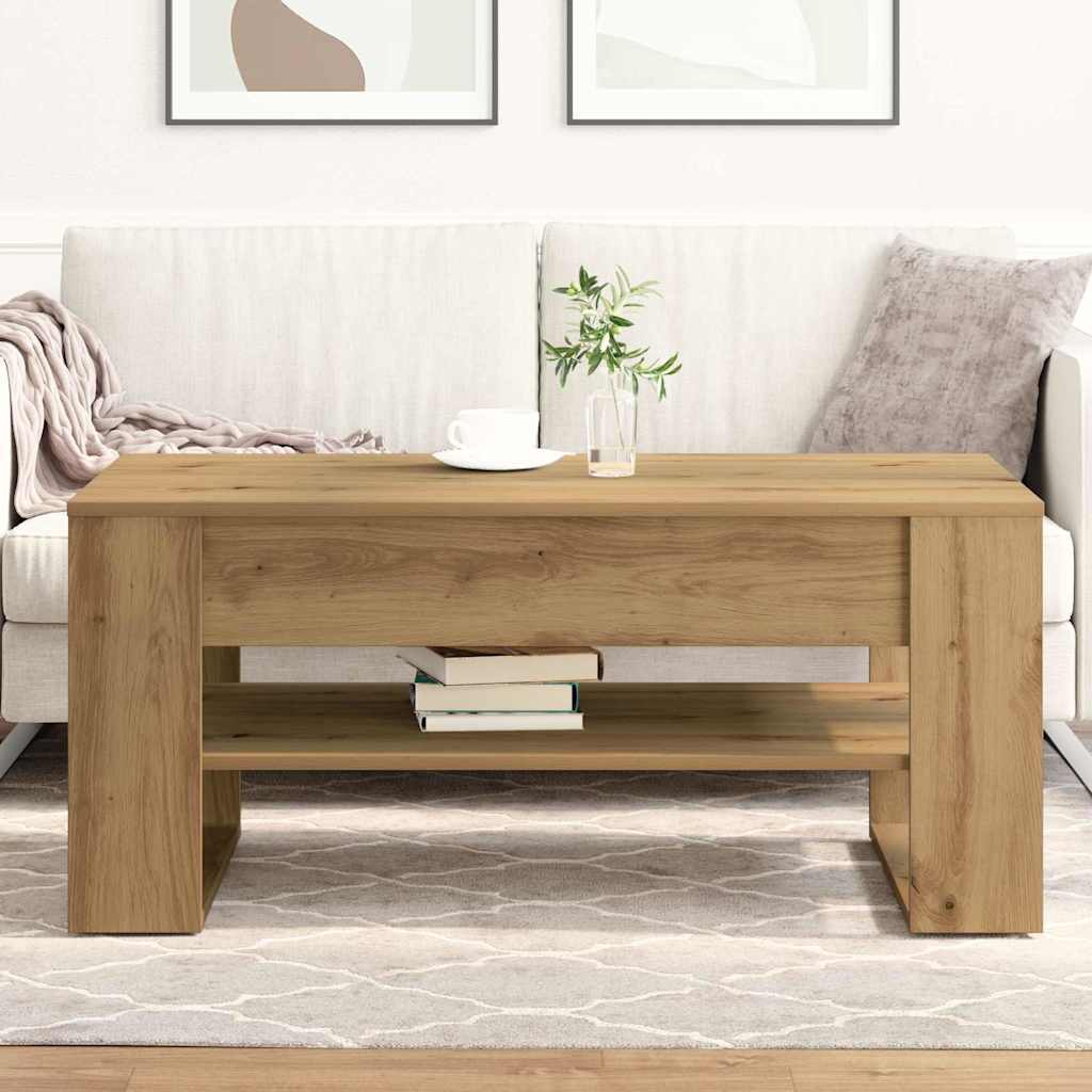 vidaXL Mesa de Café Roble artisan 102 x 55 x 45 cm Marrón