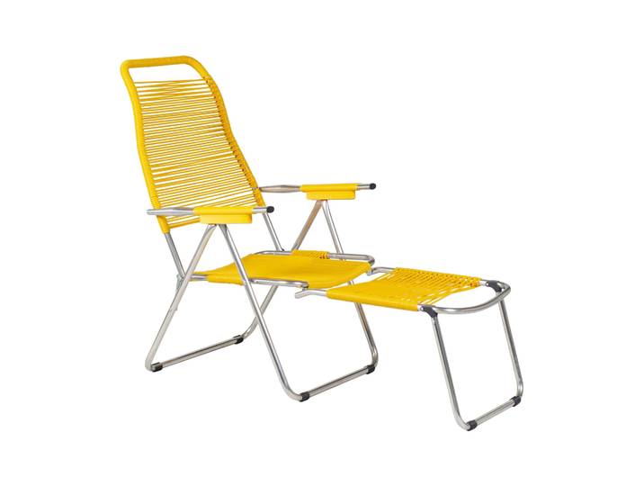 Fiam Chaise longue Spaghetti avec repose‑pieds Jaune