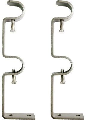 Urbanest Double Curtain Rod Bracket, 1/2-inch to 5/8-inch Diameter Rods, 2 Pieces