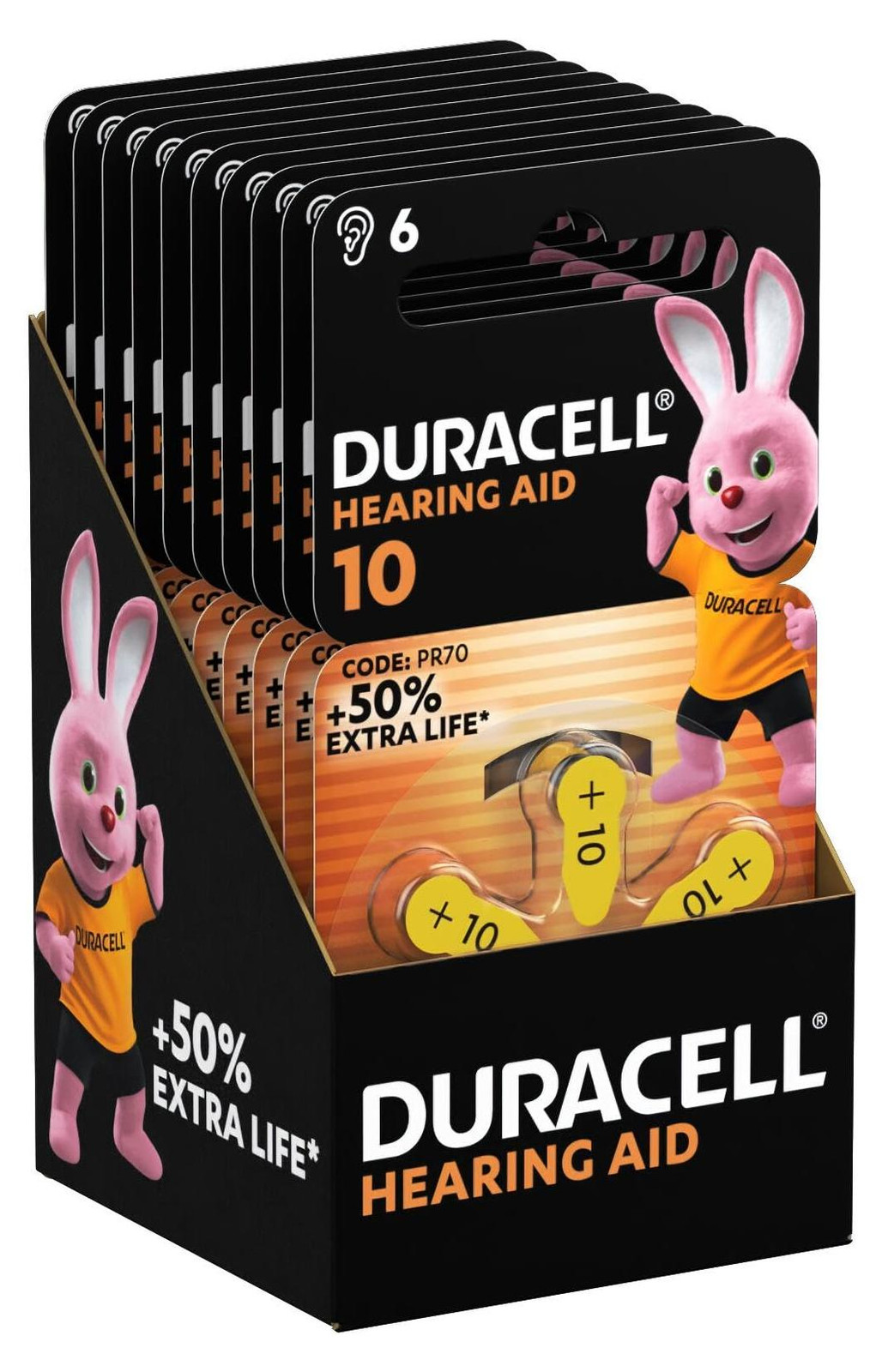 Duracell batterijen voor hoortoestellen type 10, 60 stuks