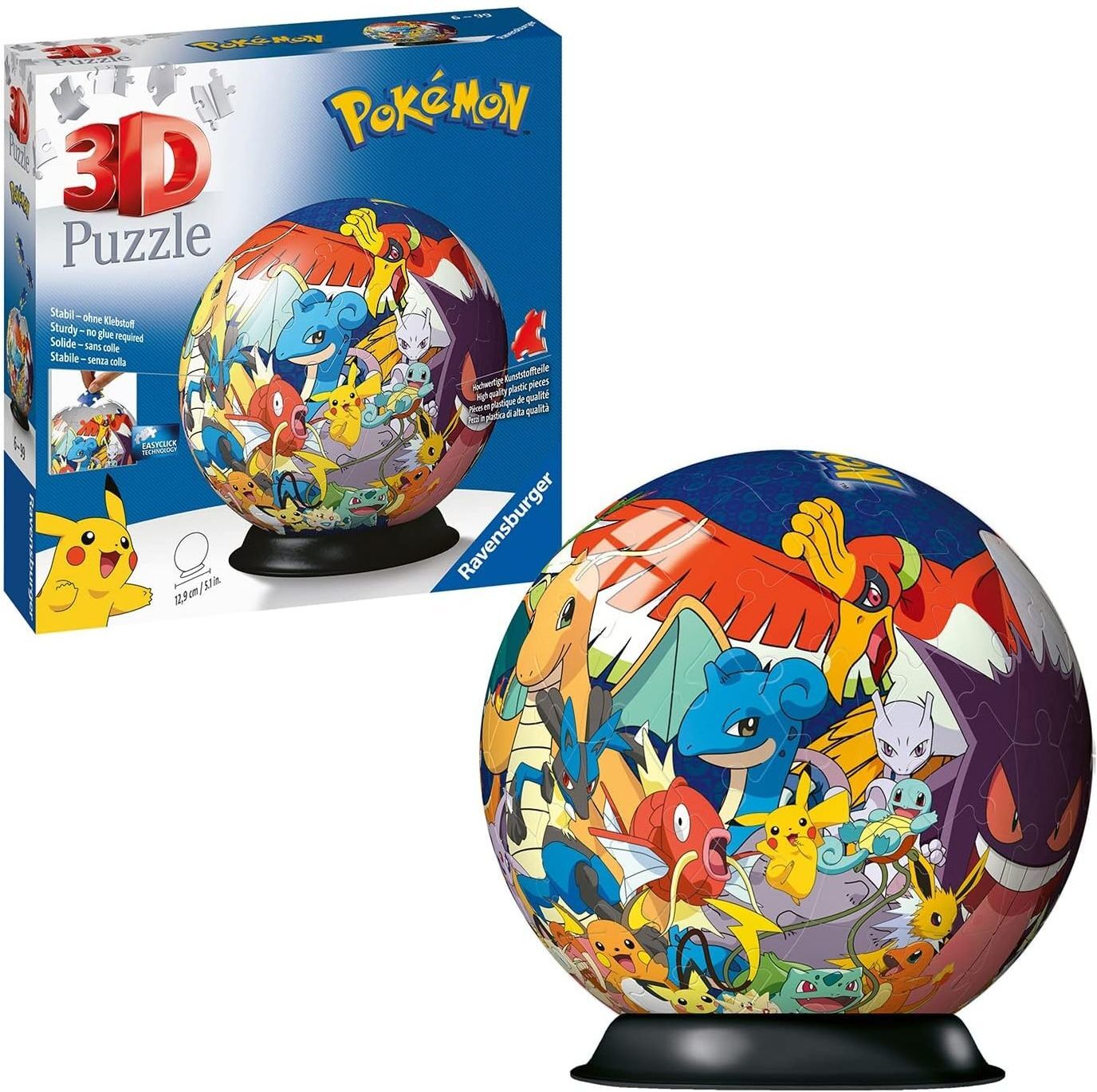 Ravensburger Pokémon 3D Puzzle Ball – 72-Piece Jigsaw for Kids Age 6+ – No Glue Required