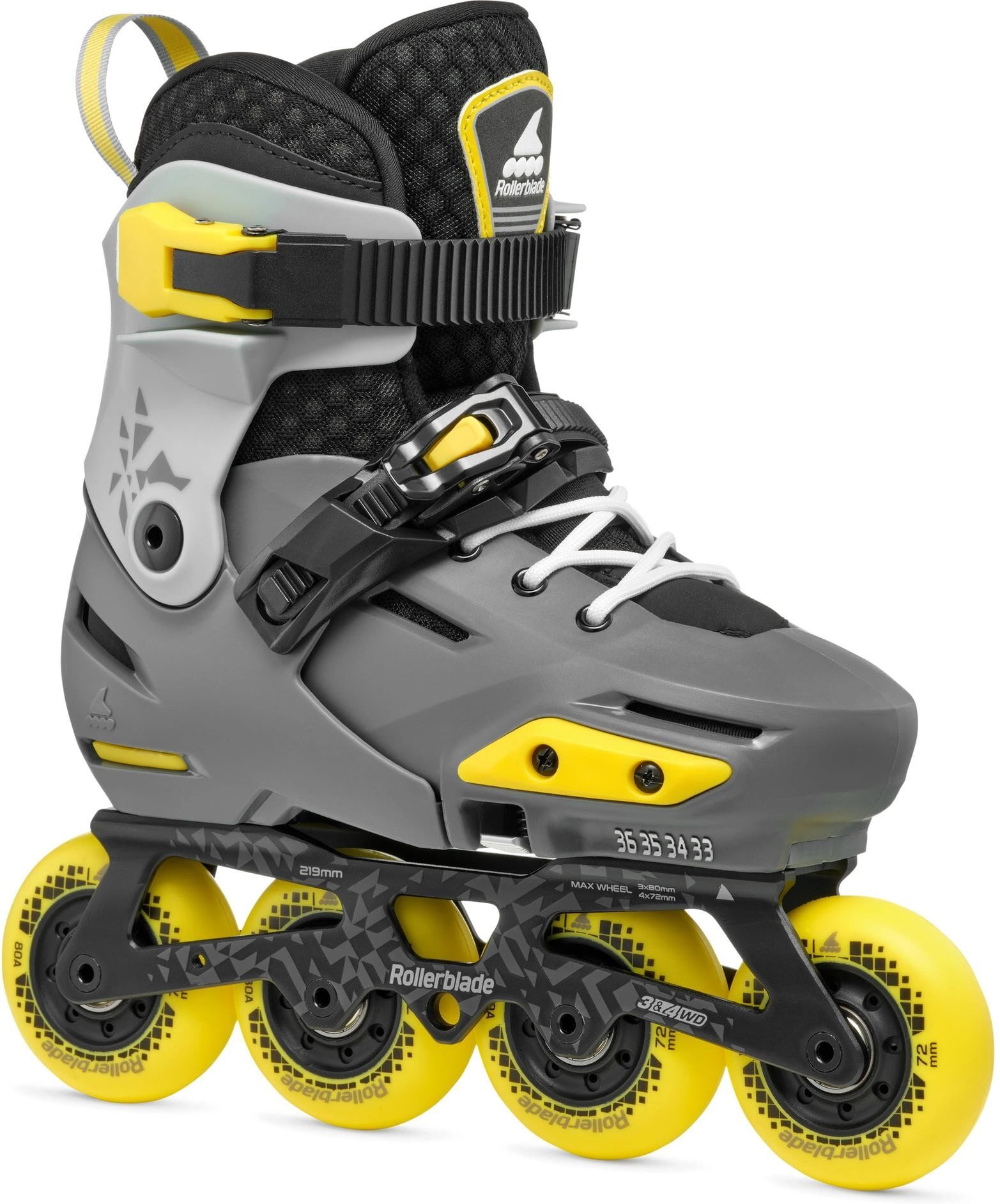 Inlineskates ROLLERBLADE "Apex 37-40", gelb (gelb, schwarz), Inlineskates_Rollschuhe, Kinder, (bis ), Inlineskates gelb, schwarz (bis )