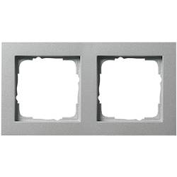 GIRA Schalterprogramm 2fach Rahmen E2, Standard 55, System 55 Aluminium 0212 25 1 St.