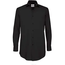 B&C Herren Popeline Poplin Stretch Hemd langarm Black Tie Long Sleeve SMP21 black XXL (45/46)