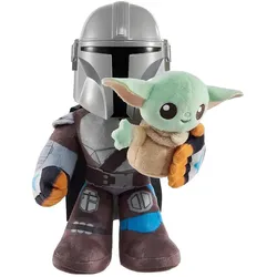 Mattel Pluszaki z funkcją Star Wars Klan dwóch Grogu i Mandalorianin (28 cm)