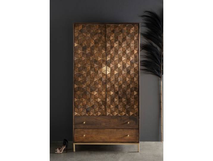 Kleiderschrank 99x190cm 'Assuan' Mango & Metall goldfarbig WZ-0462