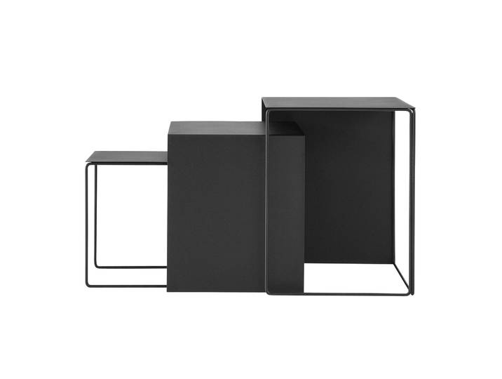 Ferm Living Cluster Beistelltisch 3er Pack Schwarz