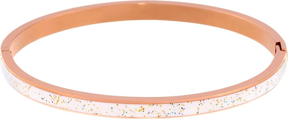 Jonc Mississipi En Acier Rose Et Laque Blanche Femme
