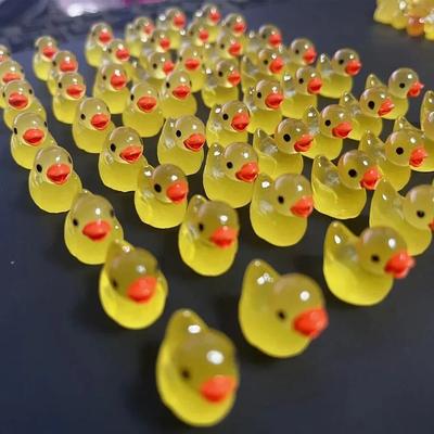 Inspired Finds 50PCS Glow Mini Resin Duck Figurines For Fairy Garden Aquarium Decor yellow