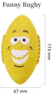 Inspire Curations Natural Latex Squeaky Dog Ball For Fetch Training And Chewing large yellow