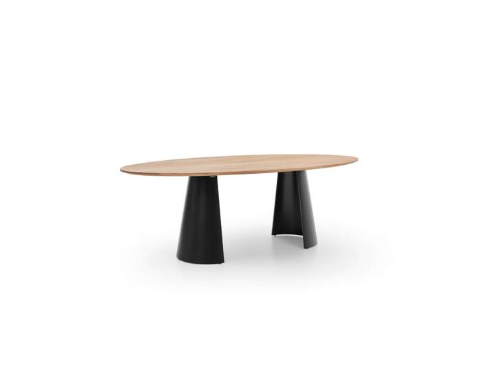 Musterring Esstisch, Schwarz, Eiche, Holz, Eiche, massiv, Säule, 120x76x240 cm, in verschiedenen Größen und Holzarten erhältlich, Esszimmer, Tische, Esstische
