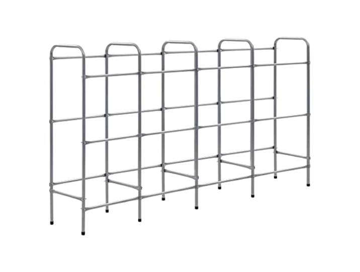 vidaXL Kastenregal 12 Kisten Getränkeregal Getränkekistenregal Flaschenkastenregal Getränkeständer Kistenregal Silbern 190x33x116cm Stahl