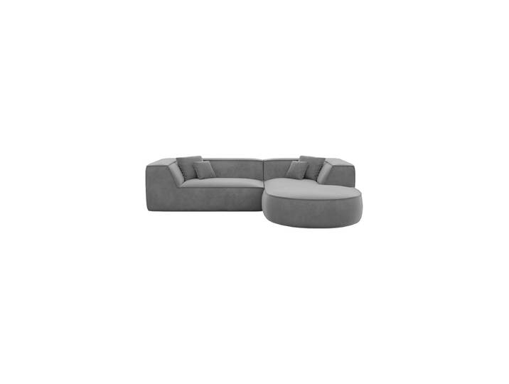 4-Sitzer Design Ecksofa „Lorenza“ mit Samtbezug Samtbezug Dunkelgrau BLOOMINGLOFT Collection