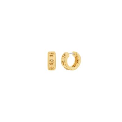 Paar Creolen MICHAEL KORS "Premium", gelbgoldfarben, edelstahlfarben, Ohrringe, Damen, Edelstahl Metall, Edelstahl, Metall