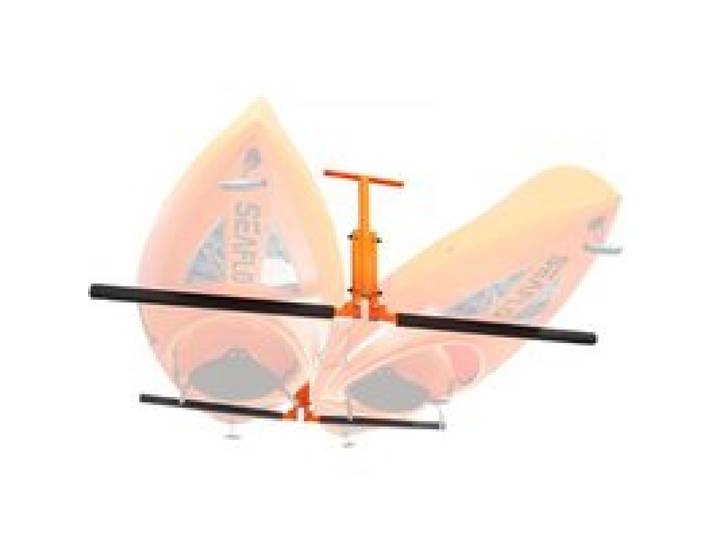 VEVOR Support de Plafond pour Kayak, Support de Rangement pour 2 Kayaks Canoë Paddle SUP, Porte-Kayak Suspendu à Hauteur Réglable avec Bras Rembourrés, Charge Maximale de 113 kg, pour Rangement Surf