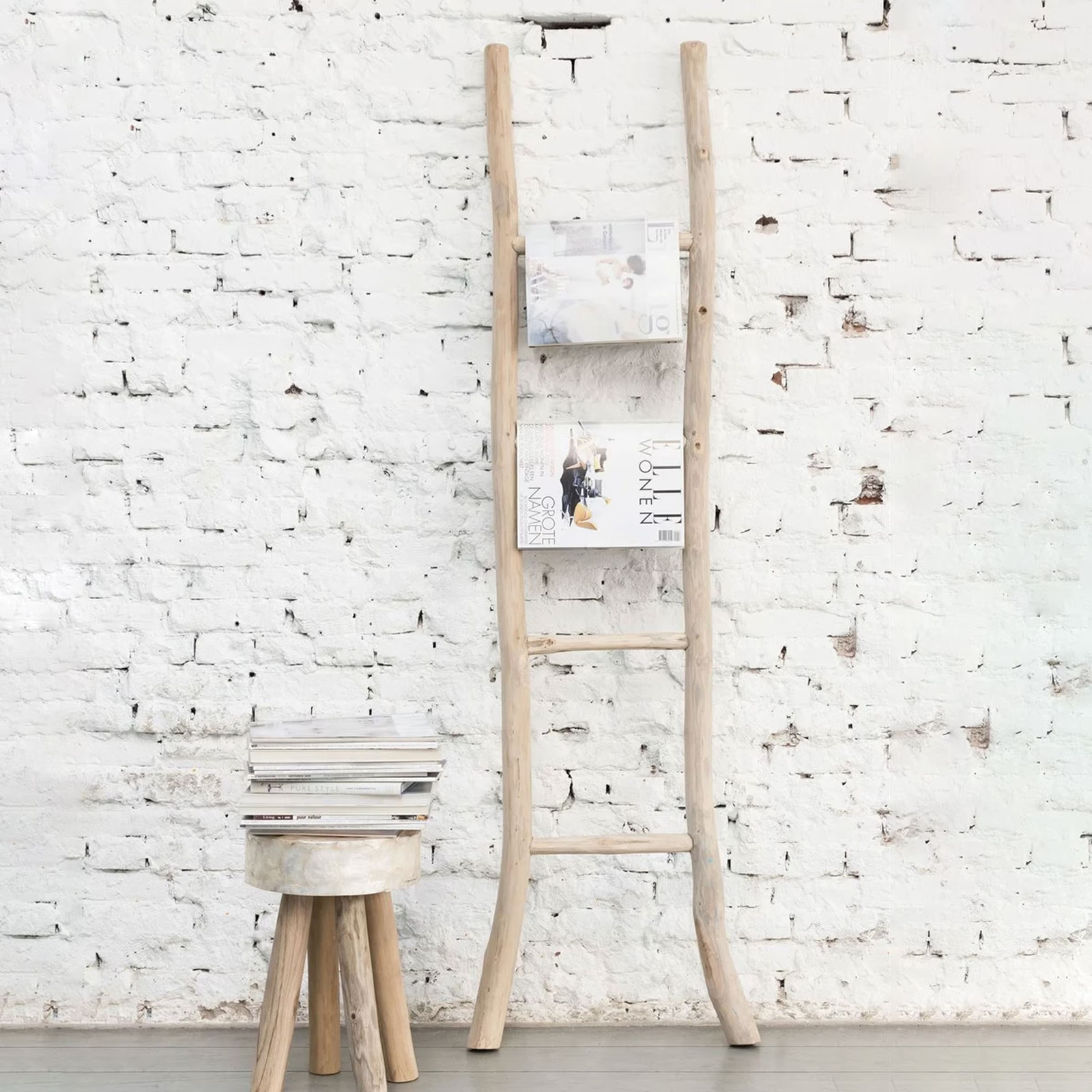 MUST Living Wandrek Ladder Must Have Teakhout Naturel Hoogte: 182 cm