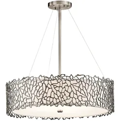 Elstead Lighting, Pendelleuchte, Silver Coral Hängeleuchte E27 4-fach 18cm Klassisches Zinn (E27)