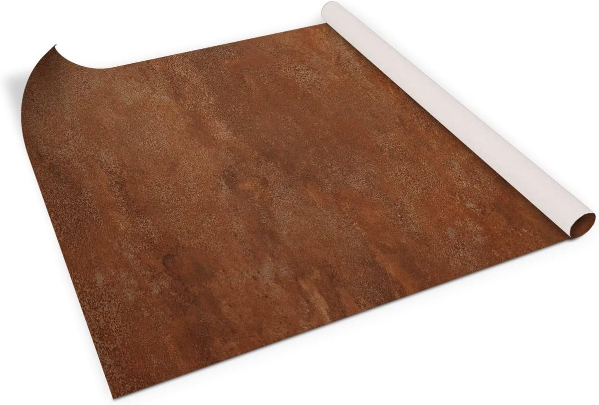 Zelfklevende plakfolie voor meubels en keuken decoratie met roest grunge blad textuur in bruin, 100 x 50 cm