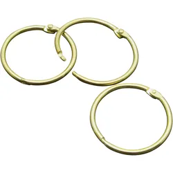 100 Heftringe, 25 mm, vermessingt, 100 Stück, Metall, gold