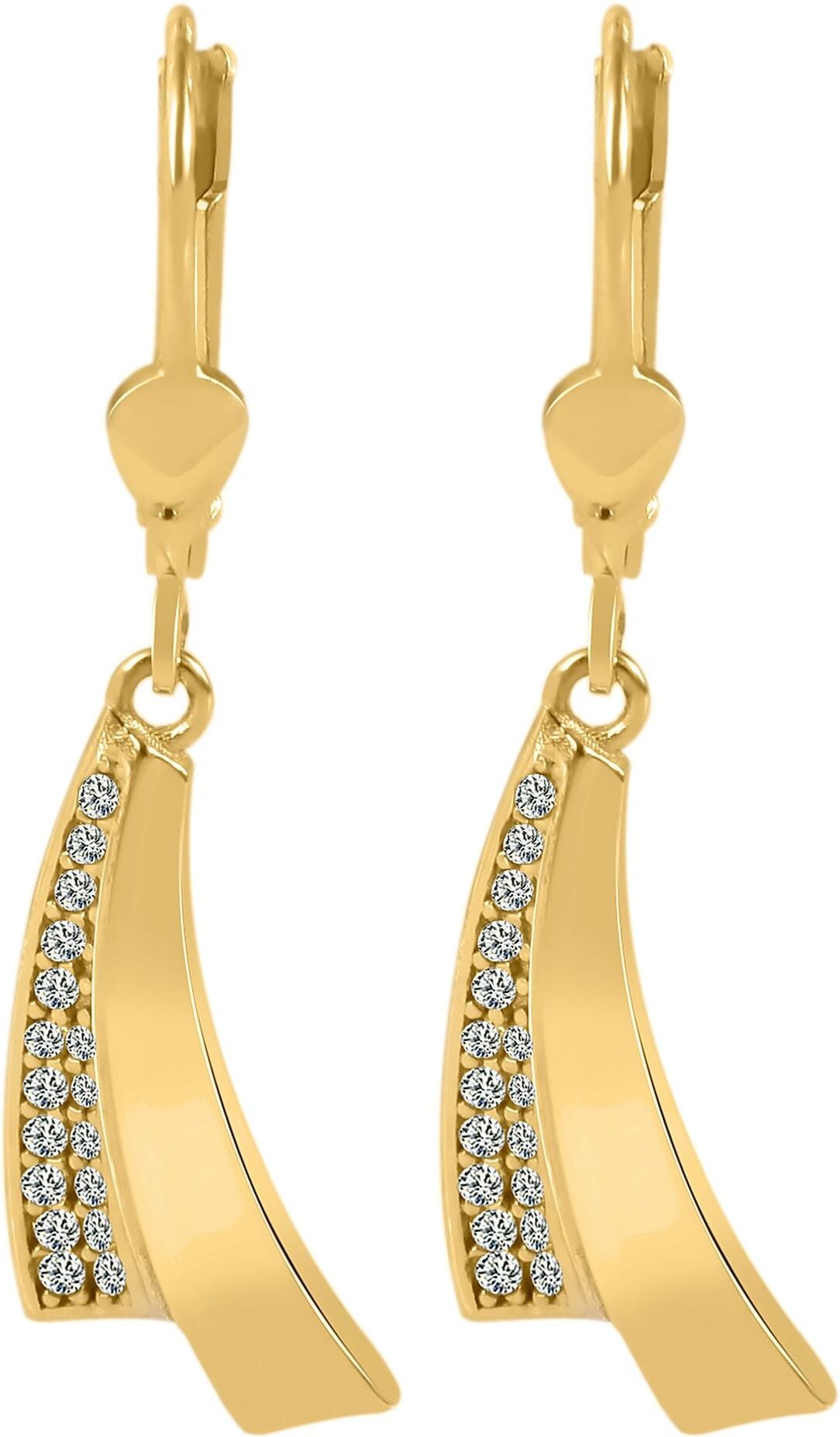 Paar Ohrhänger ADELIA´S "Damen Ohrringe ¿ Ohrhänger aus 375 Gold mit Zirkonia", gold, Ohrringe, Damen, Paar Ohrhänger