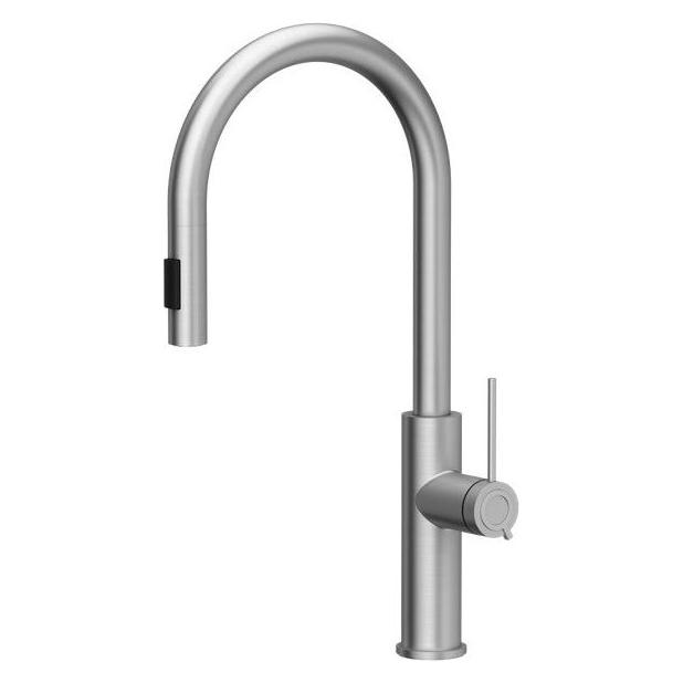 Q Company Küchenarmatur mit ausziehbarem Schlauch JENNIFER Q LINE SLIM 3623510 BS, Stahl (QU00414111)