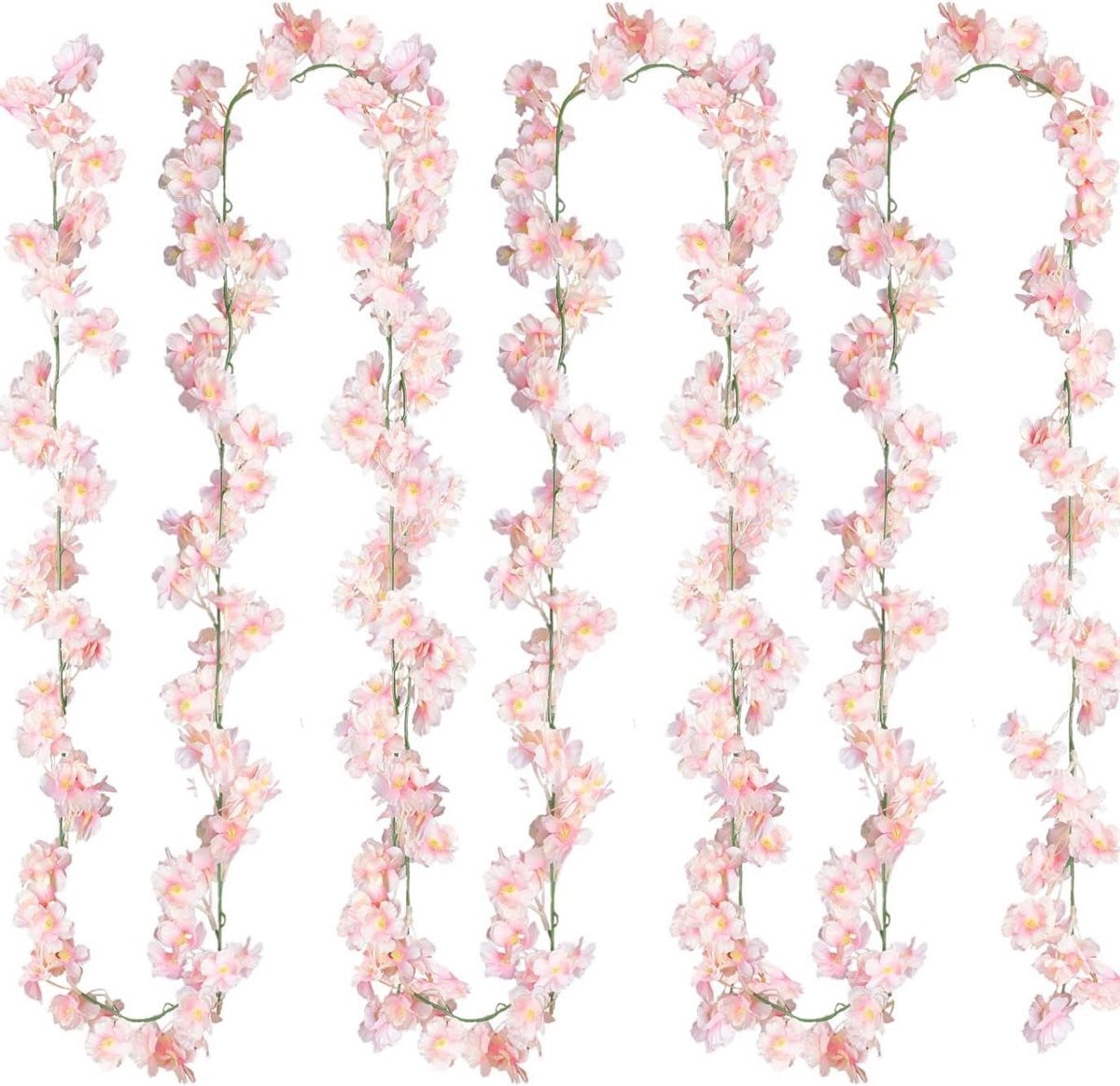 Roze kunstbloemen slinger voor decoratie van je huis, 2x 1.8 meter