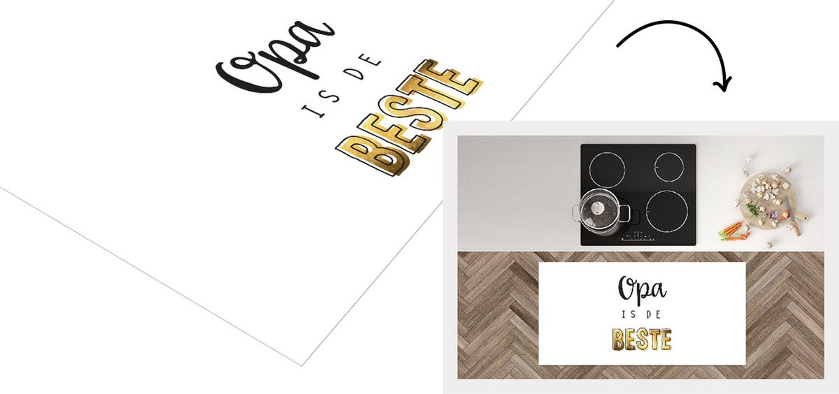 KitchenYeah Keukenloper Vinyl Opa is de beste B/D/H: 120 x 60 cm