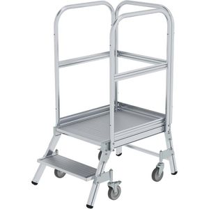 MUNK Podestleiter 50102, fahrbar, mit 2 Stufen