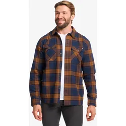 Bonfire Flannel Shirt Herren Deep navy/Golden brown, Größe:L - Herren > Oberteile > Hemden - Blau