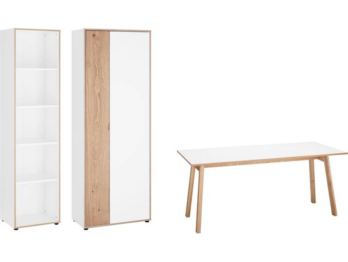 Büromöbel-Set VOGL MÖBELFABRIK Trelle , weiss (weiß), Holzwerkstoff, Arbeitsmöbel-Sets, Büromöbel-Set