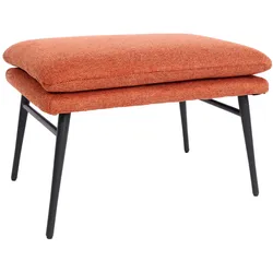 Hocker MCW-L62, Sitzhocker Fußablage Ottomane Polsterhocker, 38x56x40cm Stoff/Textil ~ terracotta-braun