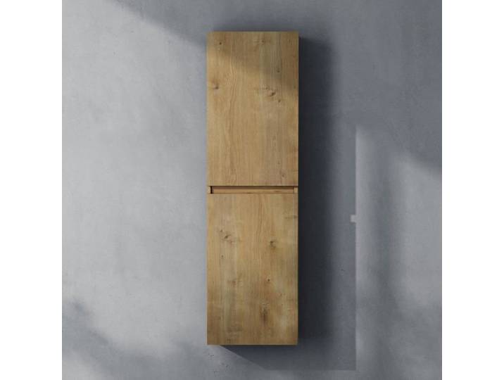 Sogood Meuble Colonne Salle de Bain Suspendu 35x20x120cm Colonne de Rangement Armoire Latérale Aspect de Chêne Design Verona