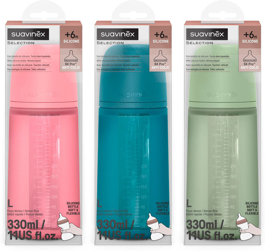 Suavinex Selection biberón con botella de silicona blandita y tetina Sx Pro +6 meses 1 u