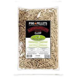 PINI Hartholz Pellets Nr. 4 BBQ Pizza Oven Oregano 1,5 Kg Grillpellets zum Grillen Räuchern Smoken und für Pizzaofen