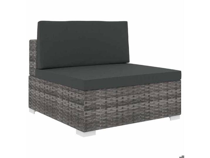 CHIC Siège Central Sectionnel 1 Pc et Coussins Résine Tressée Gris sans accoudoirs 70x70x52 5 cm 286346