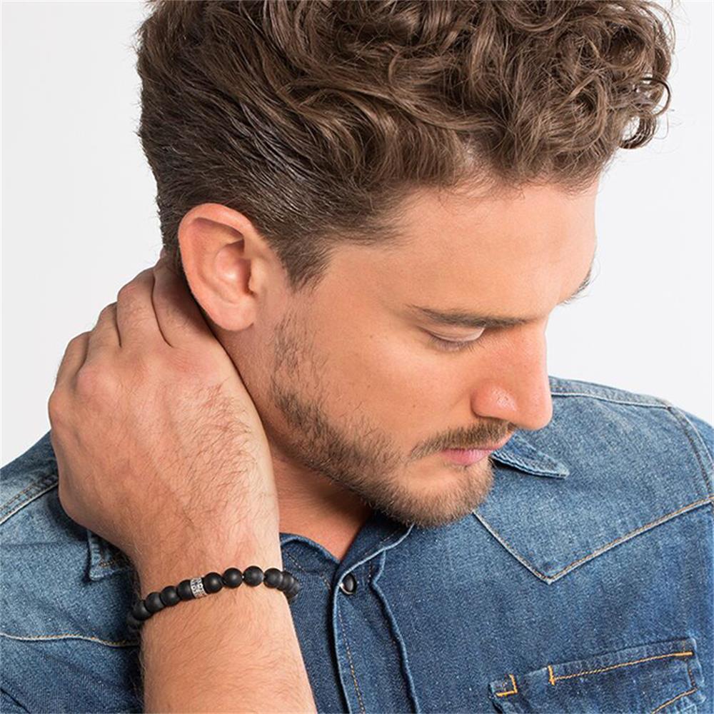 Thomas Sabo Armband für Herren aus Obsidian schwarz