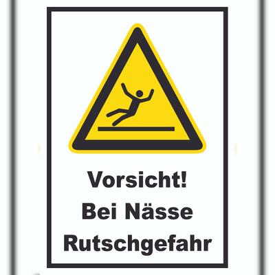 HB-Druck Vorsicht Bei Nässe Rutschgefahr Schild A3 (297x420mm)