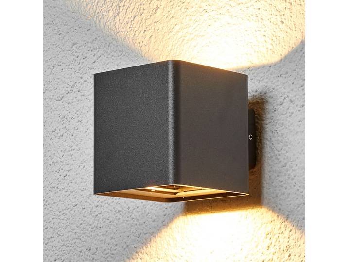 Aaron Applique Murale d'Extérieur IP54 Graphite - Lucande - Balcon - Moderne - Métal - Angulaire