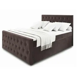MASSENO Boxbett mit Bettkasten  ¦ braun ¦ Maße (cm): B: 160 H: 120