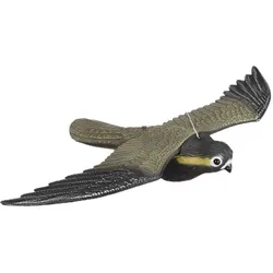 Relaxdays Vogelschreck Falke, fliegender Greifvogel als Vogelscheuche, Raubvogel Attrappe, Vogel lebensgroß, mehrfarbig