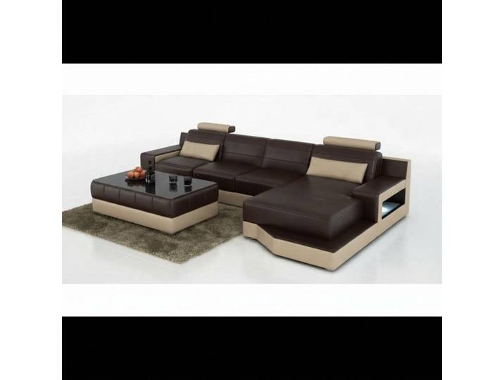 JVmoebel Ecksofa Elegantes Ledersofa mit USB-Anschluss und Bettfunktion, Made in Europa