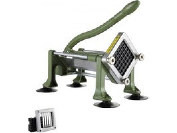 VEVOR Pommes-Frites-Schneider, Kartoffelschneider mit 1/2 Zoll Edelstahlklingen, manueller Kartoffelzerkleinerer mit Saugnäpfen & grünem Griff, ideal für Kartoffeln Pommes Frites Gurken Gemüse