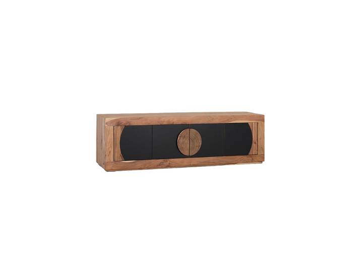 Massives Design Lowboard „Essence“ Akazienholz Natural, Schwarz Giner & Colomer